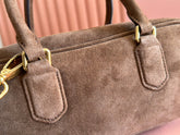 ARCADIE BAG 27 IN CEDAR BROWN SUEDE GOLD HARDWARE